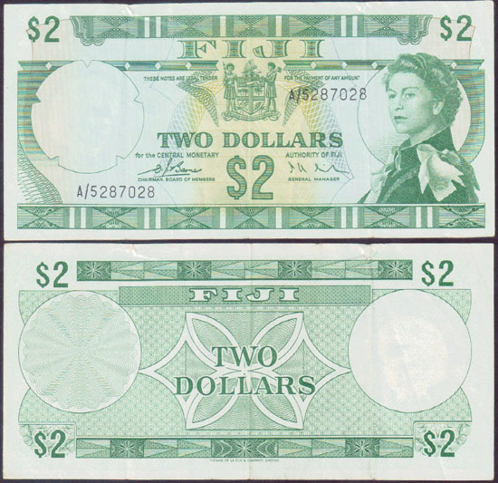 1974 Fiji $2 (P.72a) L002025